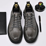 Italian Brand Men's Business Casual Shoes Fashion Genuine Leather Shoes Office Banquet Men's Formal Shoes Thick Bottom Lacing