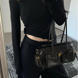 High Street Coffee Shoulder Bags Purse Women Retro Hot Girls Casual Crossbody Bags Handbag Female Autumn Winter Y2k Bag