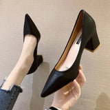 Pumps Red Shoes for Woman on Heeled Black Pointed Toe Women's Summer Footwear High Heels 39 Trend with Discount Vacation E