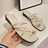 Slides Indoor Summer  Low Heel Black Shoes Women's Slippers And Ladies Sandals Open Toe Original Chic Point Hot Price 39 Pvc
