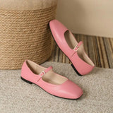 Spring New Retro Women Flat Heel Shoes Fashion Square Toe Ladies Casual Mary Jane Slingback Shoes Shallow Ballerina 35-44