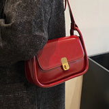 Solid Color PU Leather Crossbody Bags For Women Spring Fashion Shoulder Side Bags Luxury Handbags And Purses Female Flap