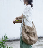 Harajuku Style Cotton Linen Atrist Retro Bag Large Capacity One Shoulder Causal Best Matched Bag Vintage Messenger