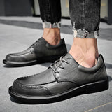 Fashion Classic Men's Genuine Leather Shoes Lace Up Office Business Shoes Commuter Men's Casual Shoes Banquet Suit Shoes