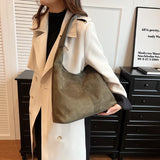 Fashion Nubuck Leather Shoulder Bag for Women Winter Fashion Female Simple Hobo Bag Underarm Handbags and Purses