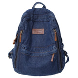 Denim Fashion Backpacks for School Trend Student Jeans Bag Multi Pockets Large Capacity Rucksack Mochila De Escola Feminina