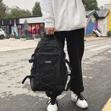 Neutral Retro School Backpack for College Students Schoolbag Large Capacity Couple Travel Backpack Double Shoulder Bag