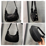 Y2K Hot Girls Clutch Purse Handbags Underarm Bag Fashion Star Women's Hobos Shoulder Bags PU Leather Ladies Small Armpit Bag