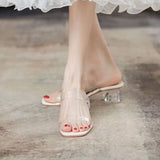 Woman Slippers Transparent Clear Slides Sexy Sandals Open Toe Shoes For Women Jelly Luxury Premium Low Price Trend 39