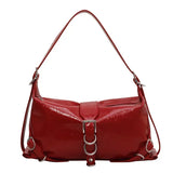 PU High Quality Women's Bag Fashionable, Simple, Large Capacity High Quality Shoulder Bag Summer Solid Color Versatile Handbag