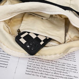 Simple Solid Color Canvas Women Shoulder Bag Large Capacity Leisure Crossbody Bag Female Male Travel Messenger Student Book Bag