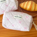 Korean Bow Print Women Makeup Bag Large Capacity Small Large Cosmetic Case for Travel Toiletries Cosmetics Storage Bags Case