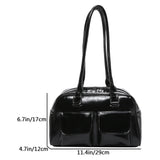 Y2k Red Handbag Purse for Women Girls Aesthetic Japanese Shoulder Bag Faux Leather Tote Bag PU Underarm Top Handle Clutch Bag