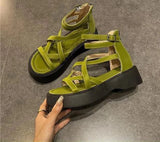 New Hollow Out Female Casual Comfortable Roman Sandals Woman Open Toe Buckle Strap Platform Sandals High Heels Wedge Shoes