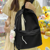 New Simple Design Solid Color Woman Backpack Teenager Student School Bag For Teenage Girls Boys Man Book Rucksack