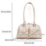 Y2k Red Handbag Purse for Women Girls Aesthetic Japanese Shoulder Bag Faux Leather Tote Bag PU Underarm Top Handle Clutch Bag