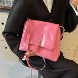 Casual Solid Interior Zipper Pocket Crossbody Bags Flap Pocket Soft New Bags for Women Interior Compartment  Pu Women's Handbags