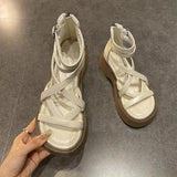 Summer Rome Sandals Flats Platform Women Shoes  Trend Casual Thick Cozy Walking Ladies Shoes Fashion Women Sandals Mujer