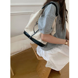 Women Canvas Tote Bag Solid Color Designer Ladies Casual Handbag Shoulder Bag Large Capacity Cotton Reusable Shopping Beach Bags