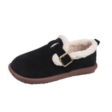 Women's Cotton Shoes Fluffy Fuzzy Non-slips House Slides Faux Fur Plush Lined Warm Slippers For Women Indoor And Outdoor