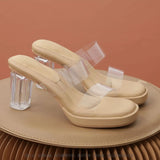 Soft Slides Clear Shoes for Women Transparent Sandals Summer Heeled Outside Woman Slippers Pvc Eva Designer Original Casual