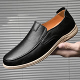 Loafers Mens Moccasins Genuine Leather Italian Spring Summer Casual Shoes Flat Soft Black Driving Shoes Slip On Mocasines Hombre