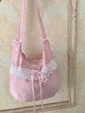 New Women's Japanese Korean Bow Lace Shoulder Bag Large Capacity Causal Sweet Student Canvas Bags