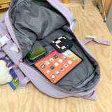 Cool Solid Nylon Lady Leisure College Backpack Female Waterproof Book Bag Fashion Women Laptop School Bag Cute Travel Backbag