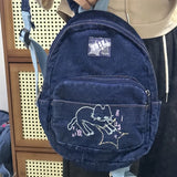 Kawaii Denim Y2k Backpack for Women Vintage Korean Student Schoolbags Trendy Cartoon Aesthetic Backpacks Preppy School Bags