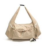 Nylon Large Capacity High Quality Shoulder Bag Solid Color Zipper Simple Casual Handbag Soft Versatile Commuting Tote Bag