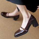 Women's Pumps New Fashion Spring Autumn Luxury High Heels Shoes Chunky Designer Loafers Platform Black Brown Casual Party Basic