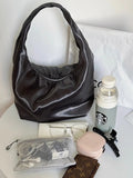 Vintage Black Handbag Women High Street Nylon Zipper Chic Casual Shoulder Bags Purse Female Large Capacity Tote Bag Y2k