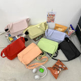 Solid Color Shopping Bag Women Casual Nylon Handbags Female Large Capacity Shoulder Bags Unisex Waterproof Crossbody Bags