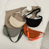 Fashion Solid Color Chest Bag for Women Large Capacity Travel Crossbody Female Half Moon Belt Bag Ladies Daily Street Fanny Pack