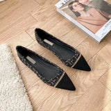 Pointed Toe Low Heel Elegant Office Shoes For Women Luxury Leather Casual Ladies Summer Footwear Y2k Non Slip Genuine Mark
