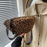 Leopard Zipper Waist Packs Casual Portable Crossbody Bags for Women Fashion Basic Style Versatile Bolsas Para Mujeres