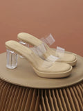 Soft Slides Clear Shoes for Women Transparent Sandals Summer Heeled Outside Woman Slippers Pvc Eva Designer Original Casual