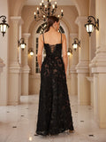 Formal Occasion Dresses Maxi Black Appliques Dresses for Dancing Parties Long Elegant and Beautiful Women Dress