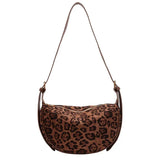 Casual PU High Capacity Sewing Thread Leopard Print Women's Shoulder Bags High Quality Versatile Women's Crossbody Bags