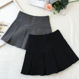 Fashion A Line Women Pleated Skirt High Waist Zipper Grey Student Mini Skirt JK Summer New Black Ladies Suit Skirt