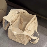 Cotton mesh bag storage bag,reusable shopping bag handbags summer vacation beach woven women's bag canvas tote bag bolsos sac