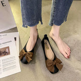 With Bow Woman Flats Office Moccasins Shoes For Women Low Heel Elegant Slip On High Quality Fashion Shoe Dress Novelties Non
