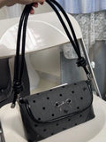 Sweet Cool Bow Black Underarm Bag Purse Women Fairycore Aesthetic Dot Y2k Shoulder Bags Ladies Harajuku Square Handbag