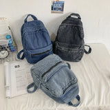 Denim Backpacks for Women New Zipper Fashion Backpack Casual Versatile Hot Sale Simplicity Basic Style Bolsas Femininas