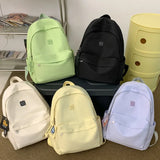 Nylon backpack for women solid color fashion Korean version schoolbag female college students casual shoulders Rucksack