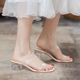 Woman Slippers Transparent Clear Slides Sexy Sandals Open Toe Shoes For Women Jelly Luxury Premium Low Price Trend 39