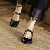 Japanese Style Lolita with Medium Heels Shoes for Women Square Toe Gothic Ladies Summer Footwear Mary Jane Wholesale 39 E
