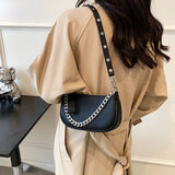 Ladies casual retro shoulder bag fashion chain bag silver chain handbag autumn and winter new messenger bag retro women's bag