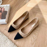Pointed Toe Low Heel Elegant Office Shoes For Women Luxury Leather Casual Ladies Summer Footwear Y2k Non Slip Genuine Mark