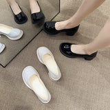 New Low-heeled Single Shoes New Pointed Toe Chunky Heel High Shoes Bridesmaid Wedding Shoes Lady Pumps Dress Shoes